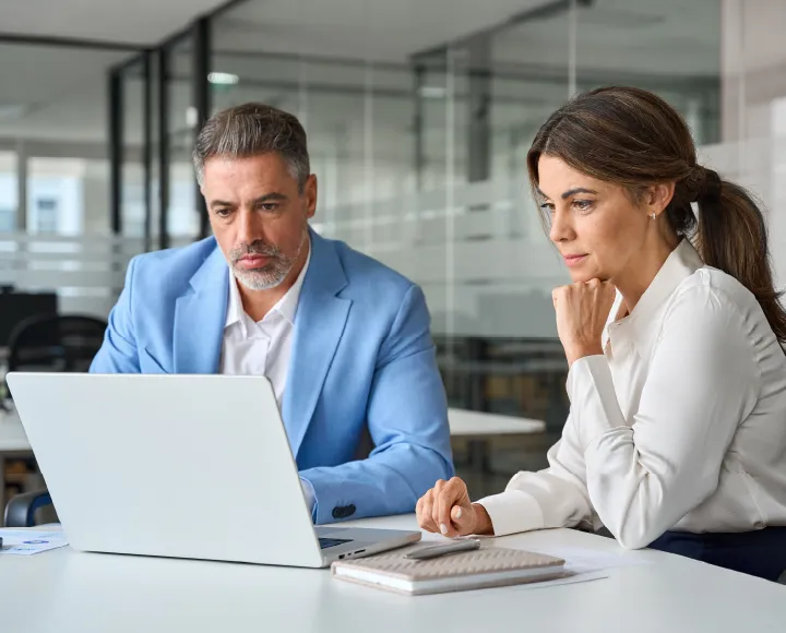Consultants collaborating on a client engagement