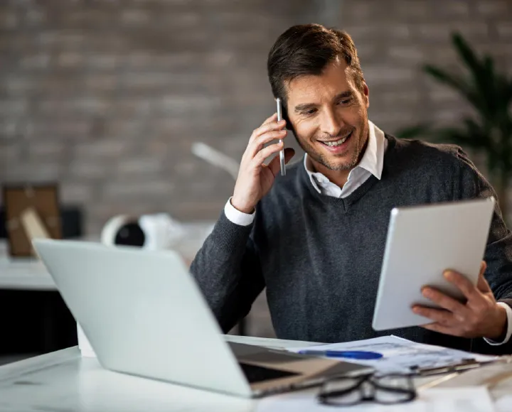 Financial services professionals helping a client